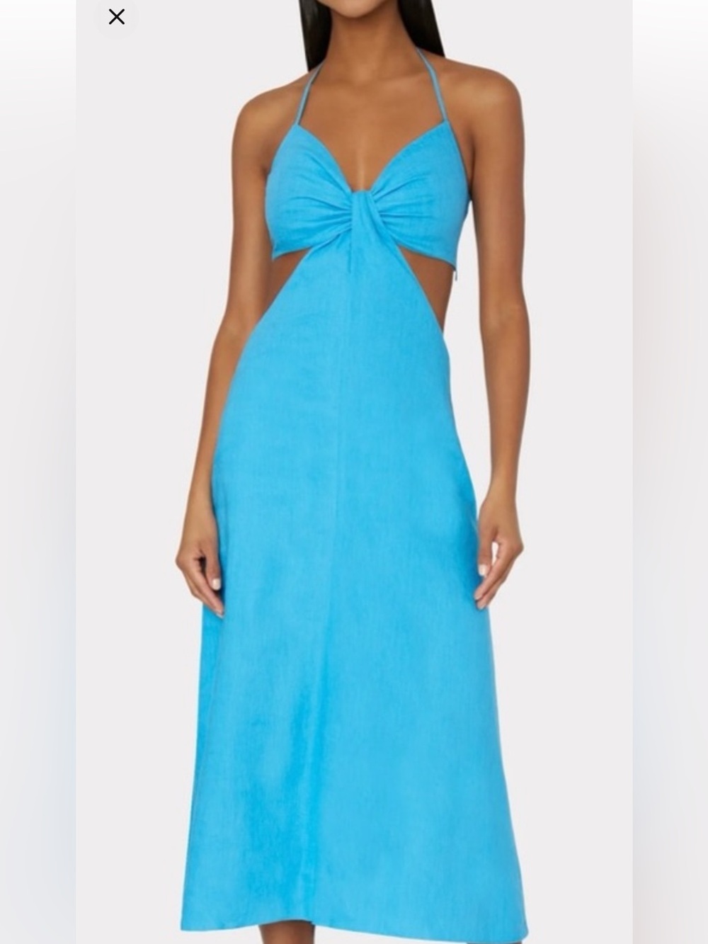 Milly Bright Blue Halter Cutout Evening Dress